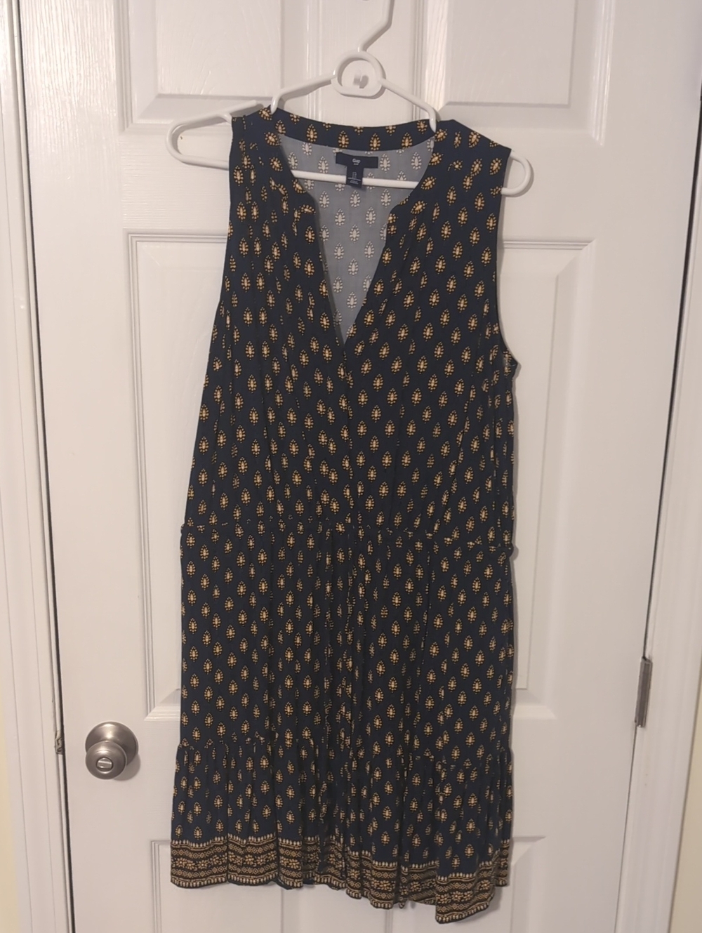 GAP Navy Sleeveless Dress with Gold Motif